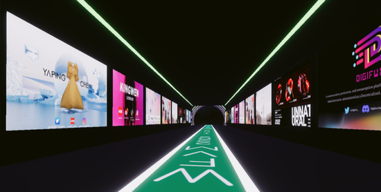 Decentraland Dragon City 中的放置的Yaping Chen 与 Kingwen 的展示广告 